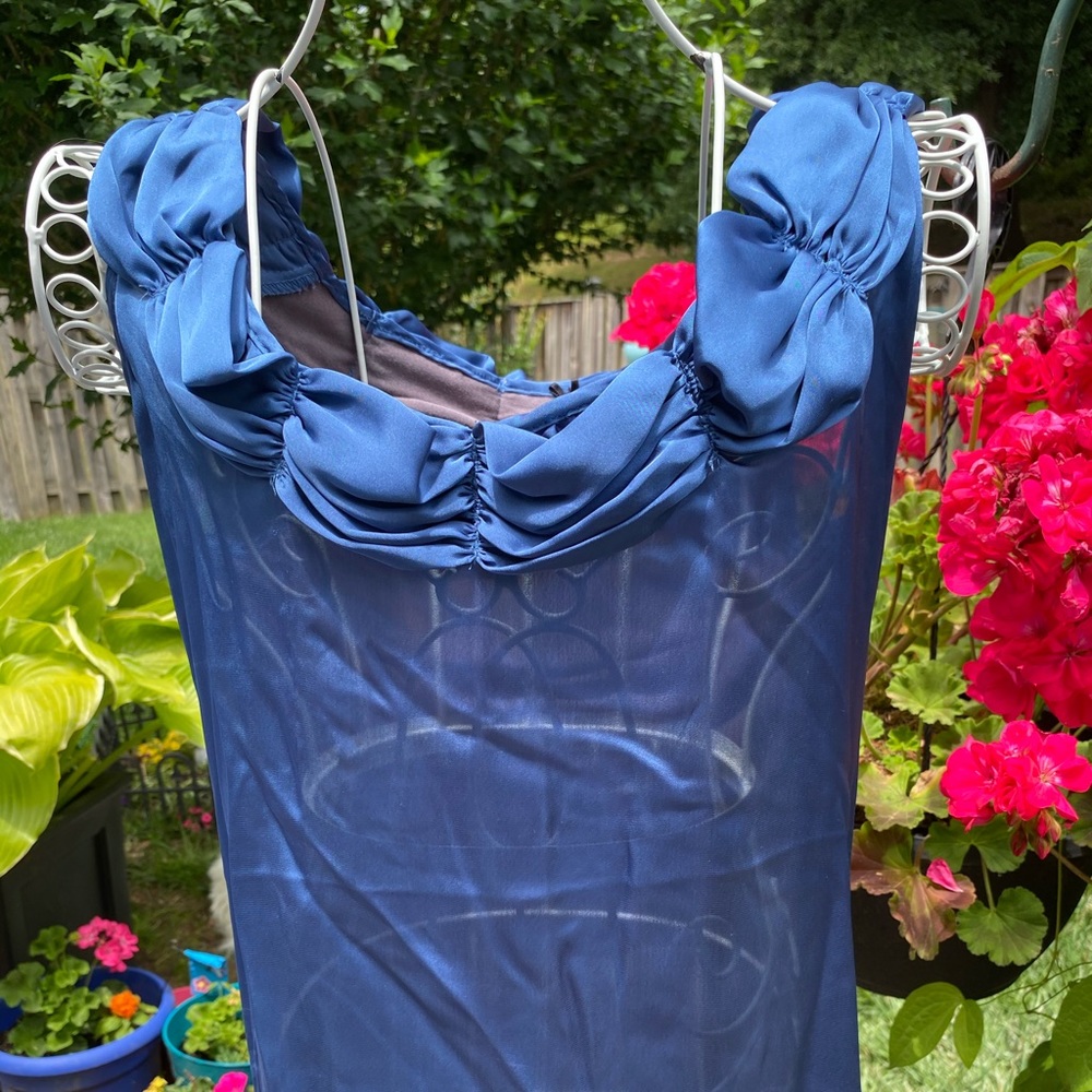 Lapis Ruffle Two Tone Top Size Medium